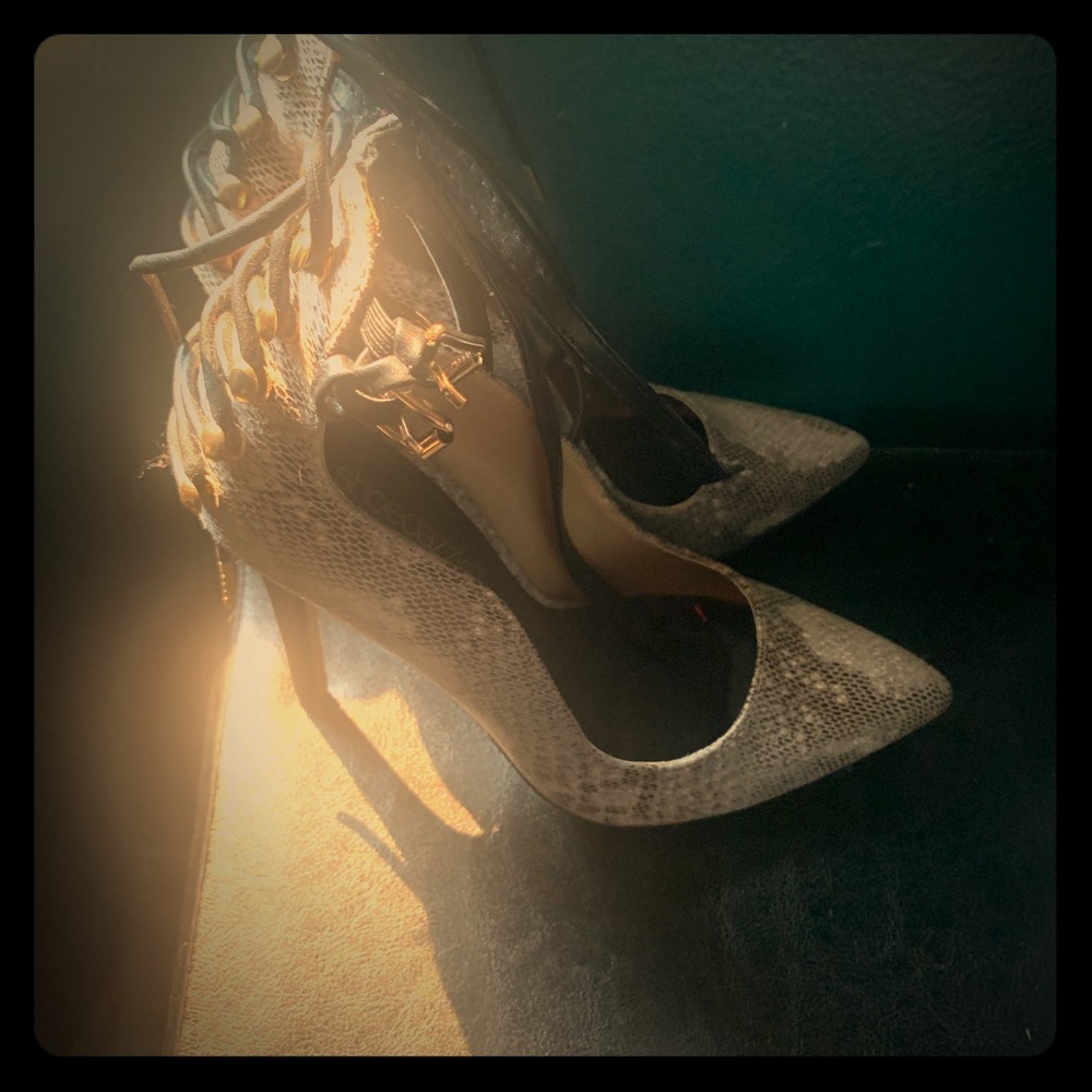 Snake print heels